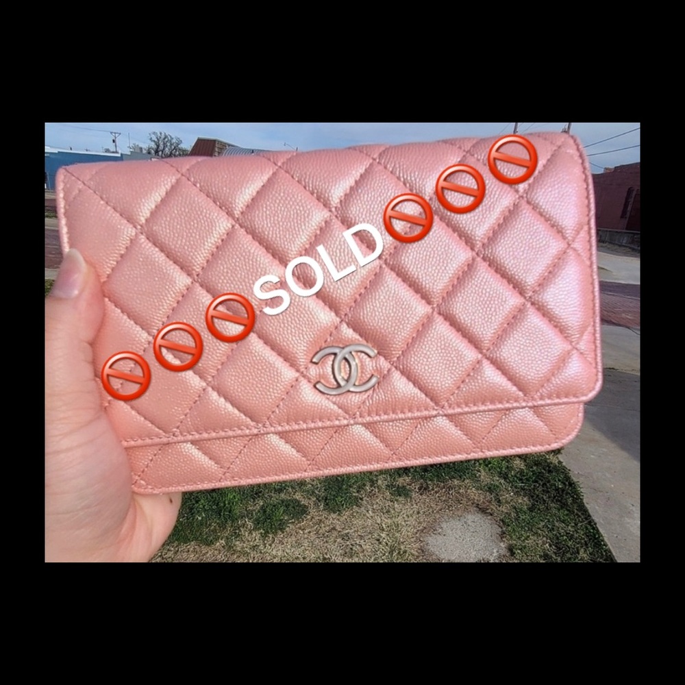🚫🚫SOLD🚫🚫Chanel 19s iridescent pink WOC - Picture 1 of 7